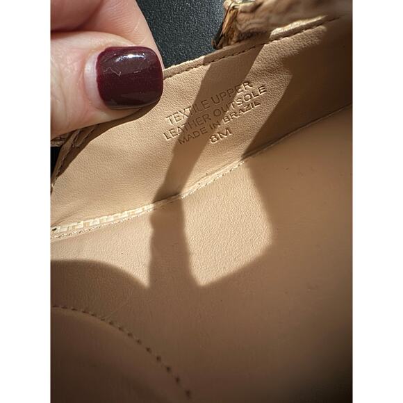 Talbots Carlyle Buckle Block Heels Shimmer Raffia - Picture 10 of 14